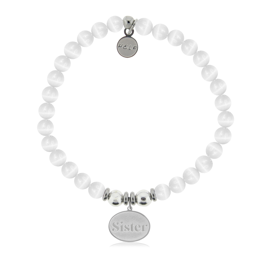 HELP by TJ Sister Charm with White Cat Eye Charity Bracelet
