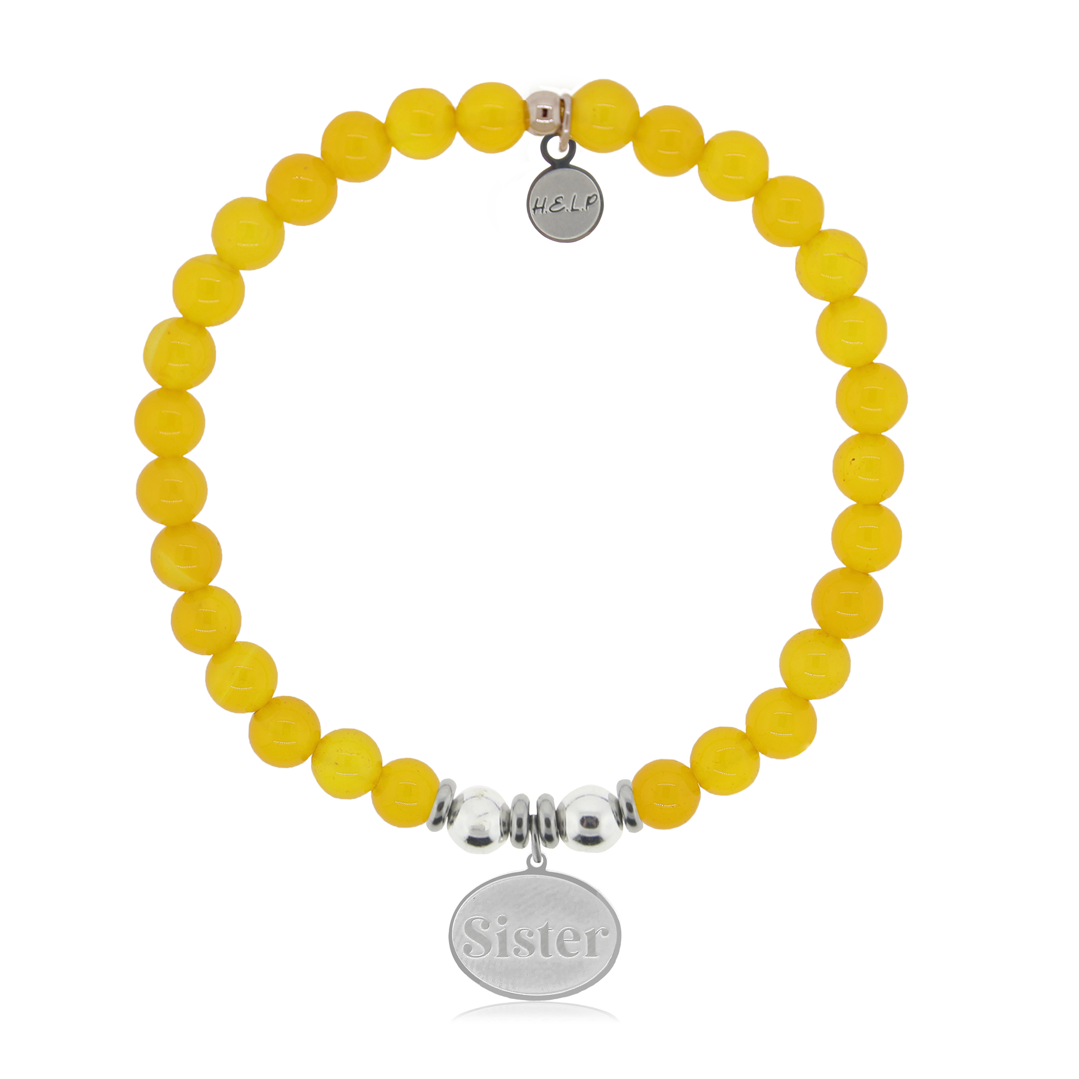 HELP by TJ Sister Charm with Yellow Agate Charity Bracelet