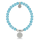 HELP by TJ Smile Charm with Blue Glass Shimmer Charity Bracelet