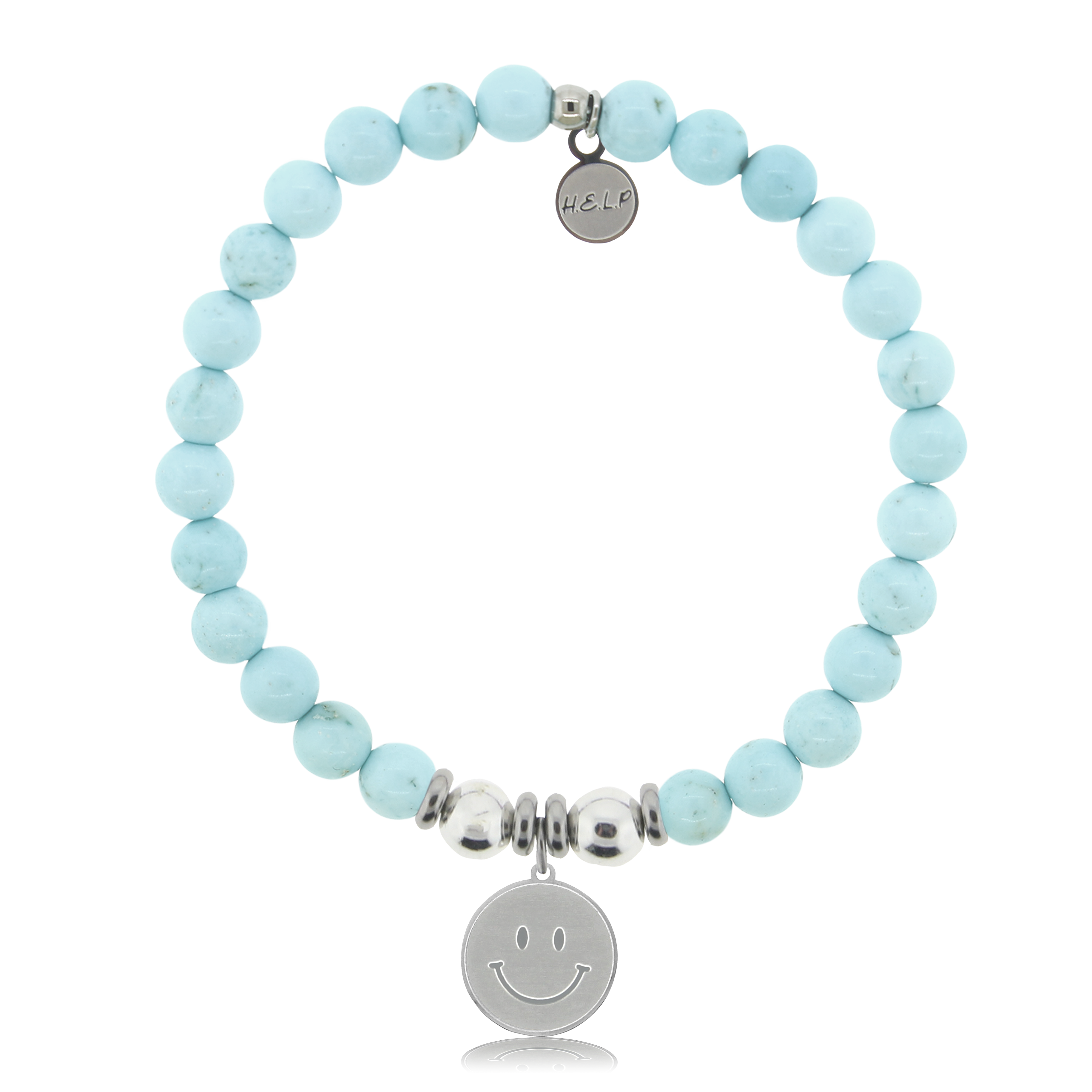 HELP by TJ Smile Charm with Larimar Magnesite Charity Bracelet