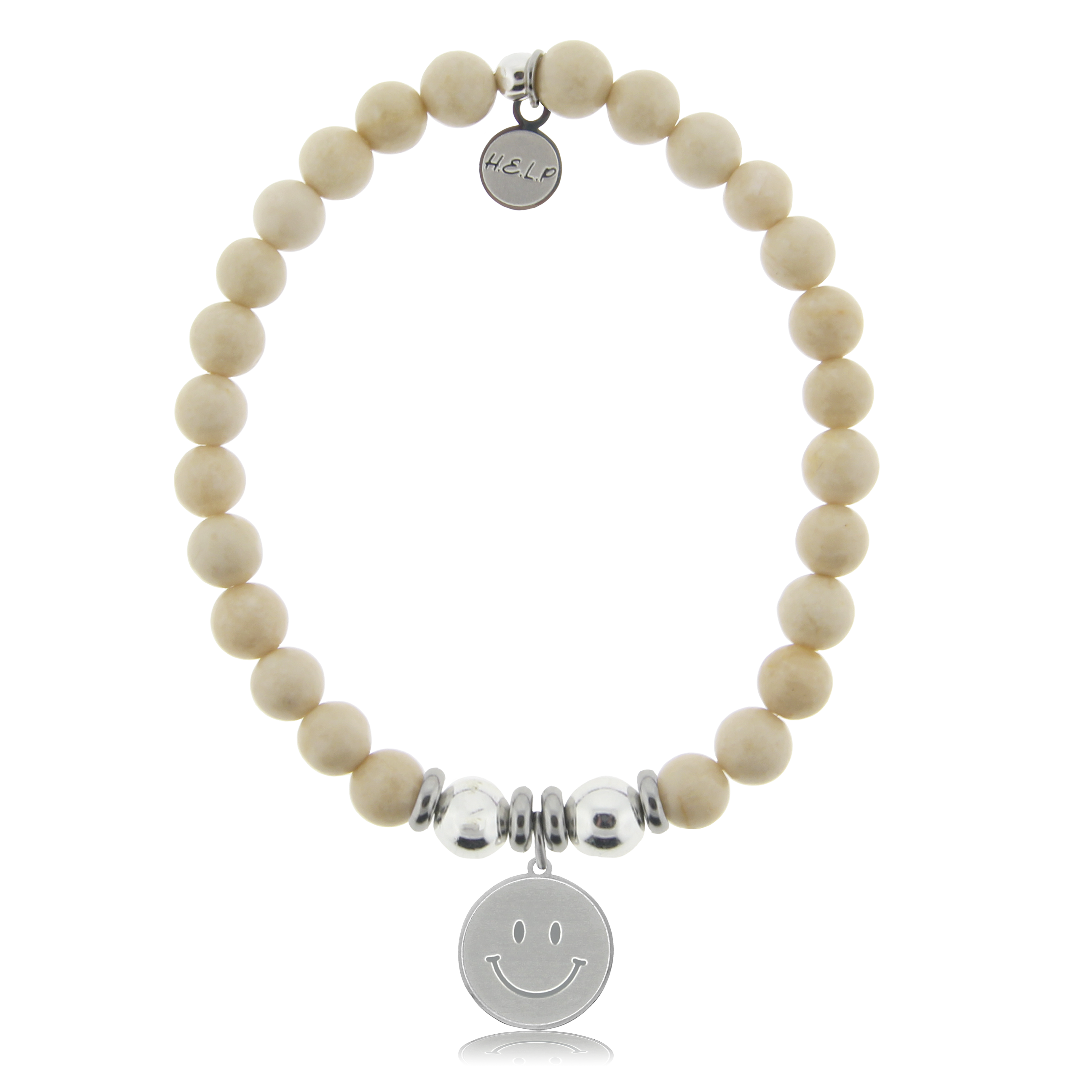 HELP by TJ Smile Charm with Riverstone Beads Charity Bracelet