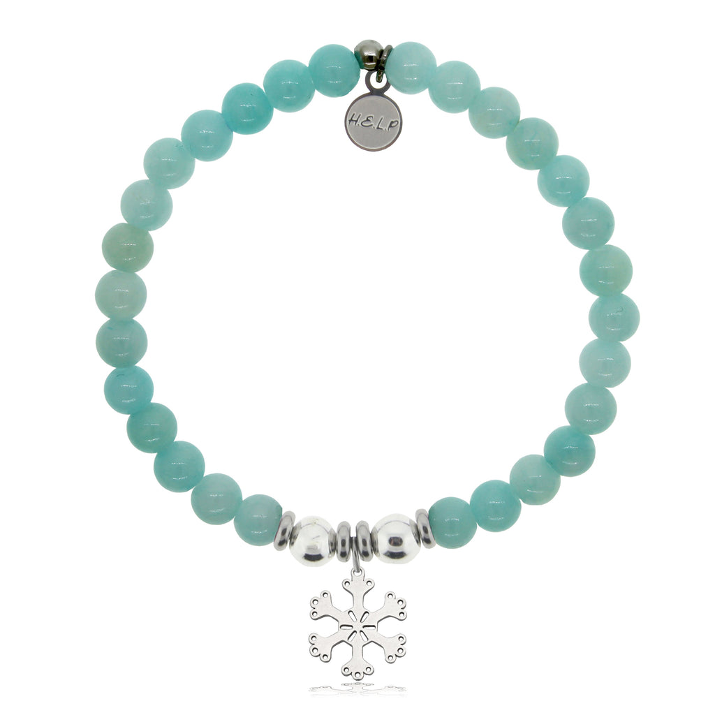 HELP by TJ Snowflake Charm with Baby Blue Quartz Charity Bracelet