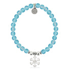 HELP by TJ Snowflake Charm with Blue Glass Shimmer Charity Bracelet