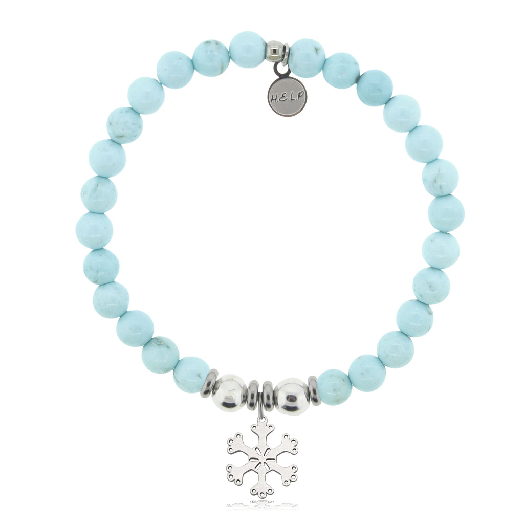 HELP by TJ Snowflake Charm with Larimar Magnesite Charity Bracelet