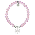 HELP by TJ Snowflake Charm with Pink Glass Shimmer Charity Bracelet