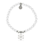 HELP by TJ Snowflake Charm with White Cats Eye Charity Bracelet