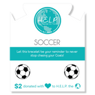 HELP by TJ Soccer Charm with Blue Opal Jade Charity Bracelet