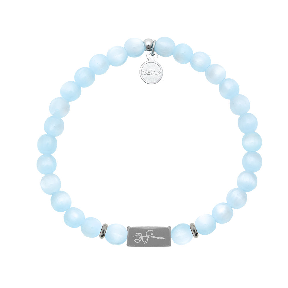 HELP by TJ St. Jude Collection: Flower Bar with Blue Selenite Charity Bracelet