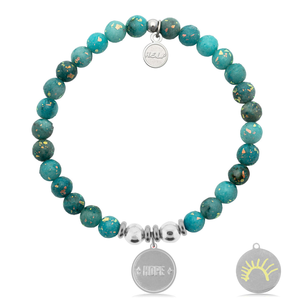 HELP by TJ St. Jude Collection: Sun Charm with Blue Opal Jade Charity Bracelet
