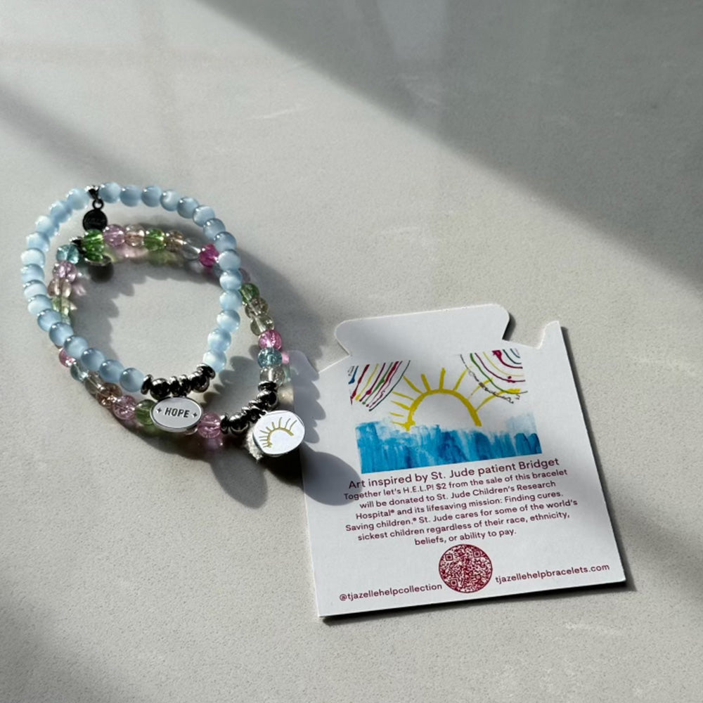 HELP by TJ St. Jude Collection: Sun Charm with Blue Selenite Charity Bracelet