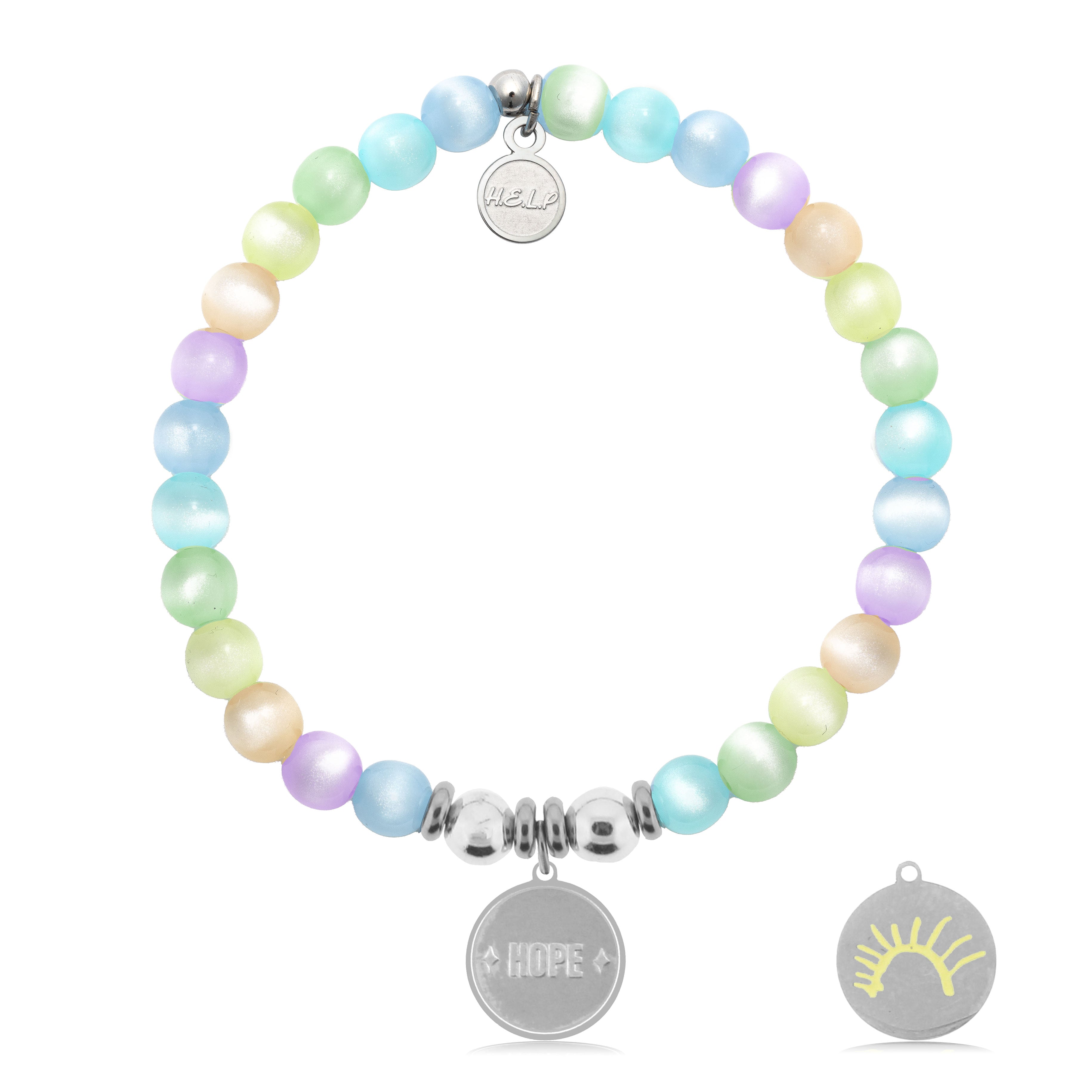 HELP by TJ St. Jude Collection: Sun Charm with Multi Selenite Charity Bracelet