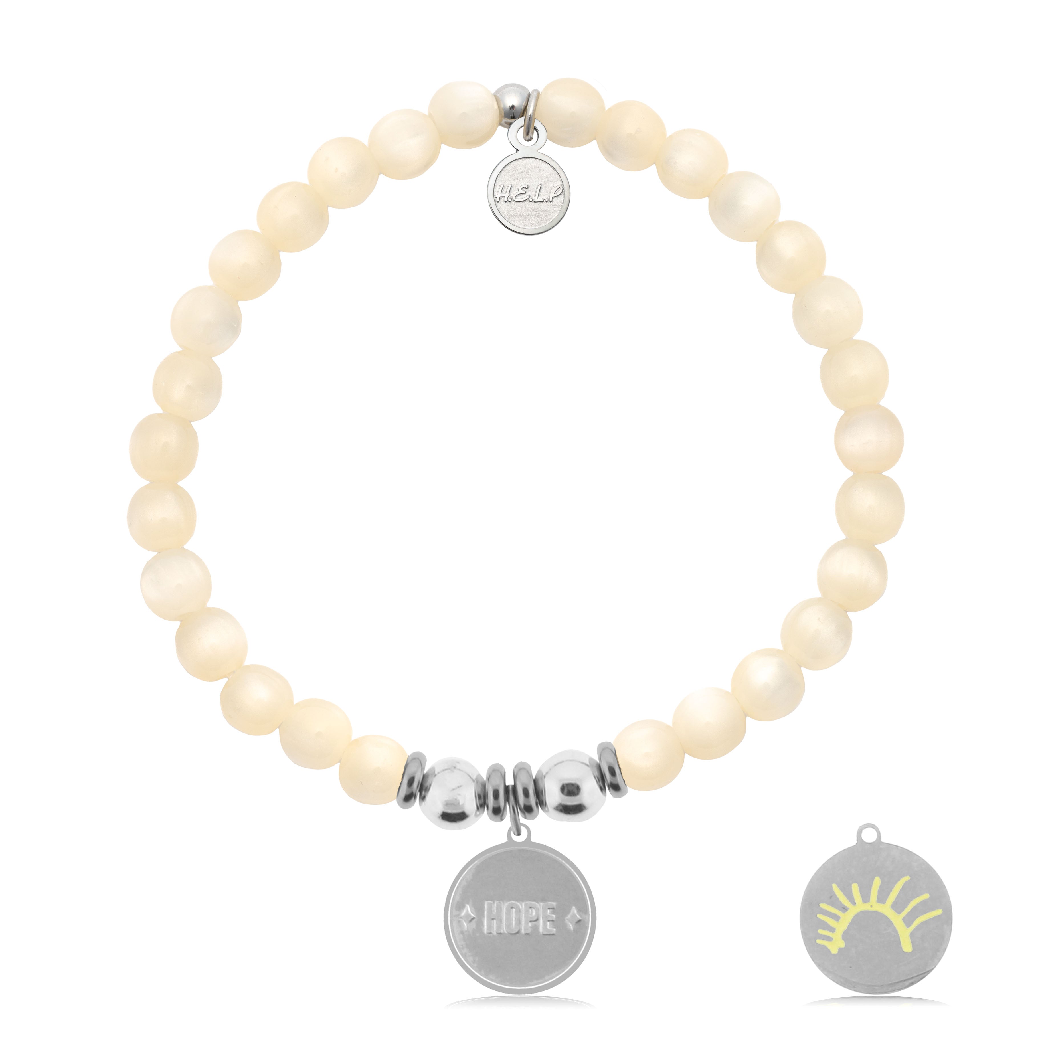 HELP by TJ St. Jude Collection: Sun Charm with Natural Selenite Charity Bracelet