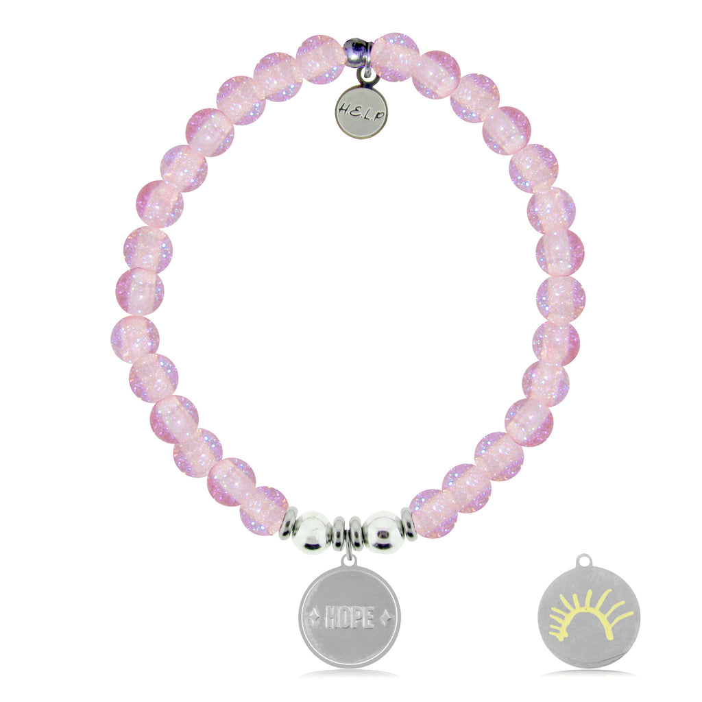 HELP by TJ St. Jude Collection: Sun Charm with Pink Glass Shimmer Charity Bracelet