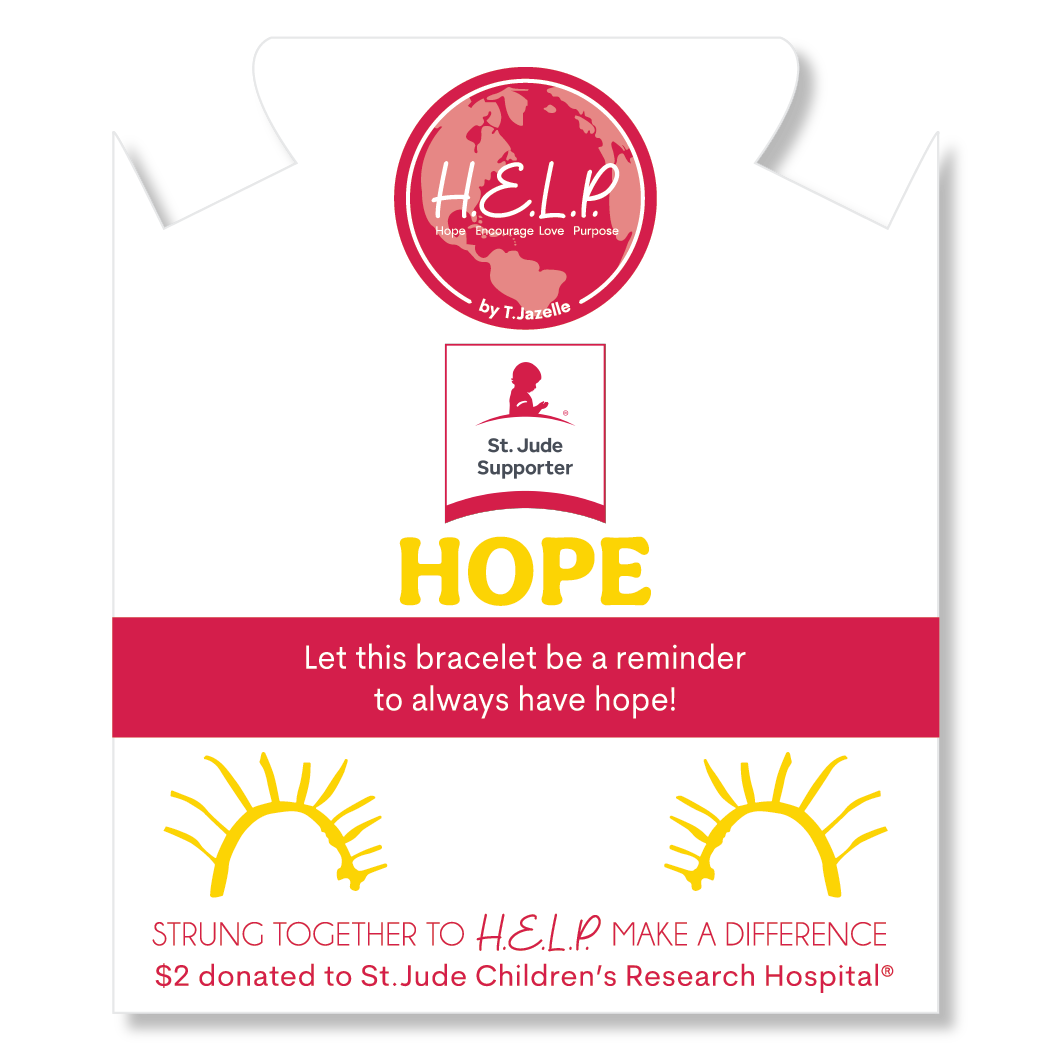 HELP by TJ St. Jude Collection: Sun Charm with Pink Glass Shimmer Charity Bracelet