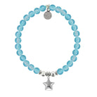 HELP by TJ Star Charm with Blue Glass Shimmer Charity Bracelet