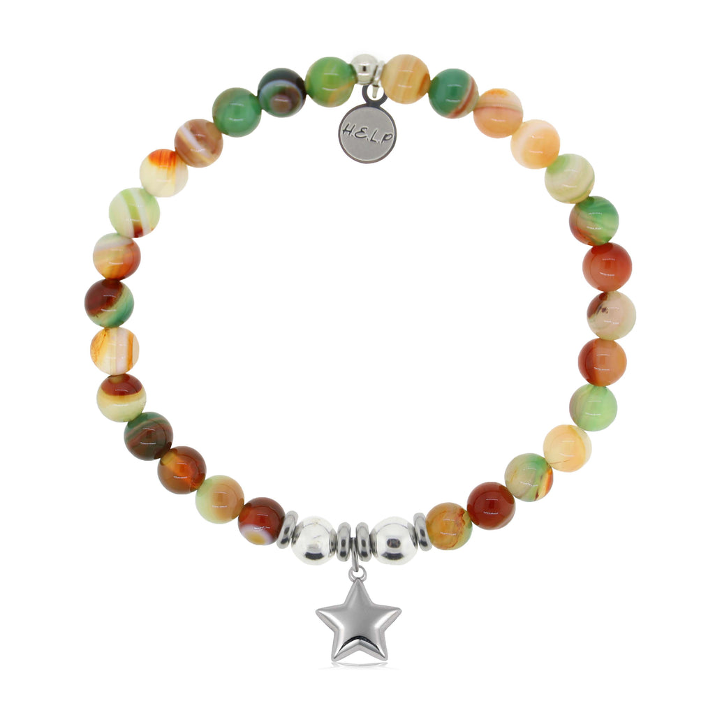HELP by TJ Star Charm with Multi Agate Charity Bracelet