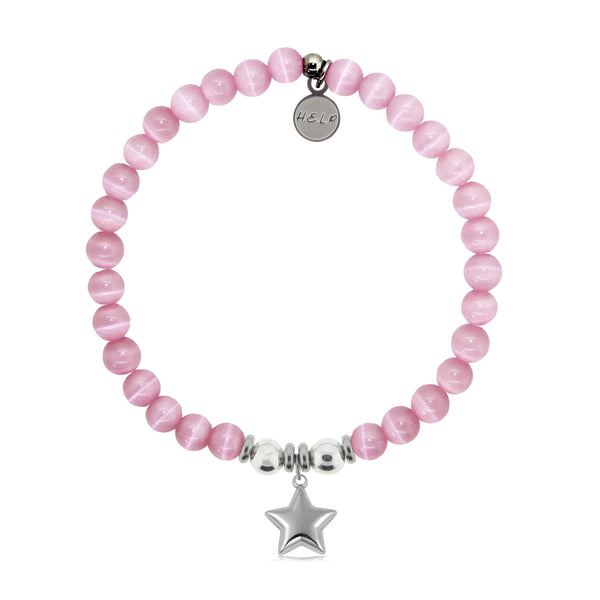 Pink and White Bracelet With Star 
