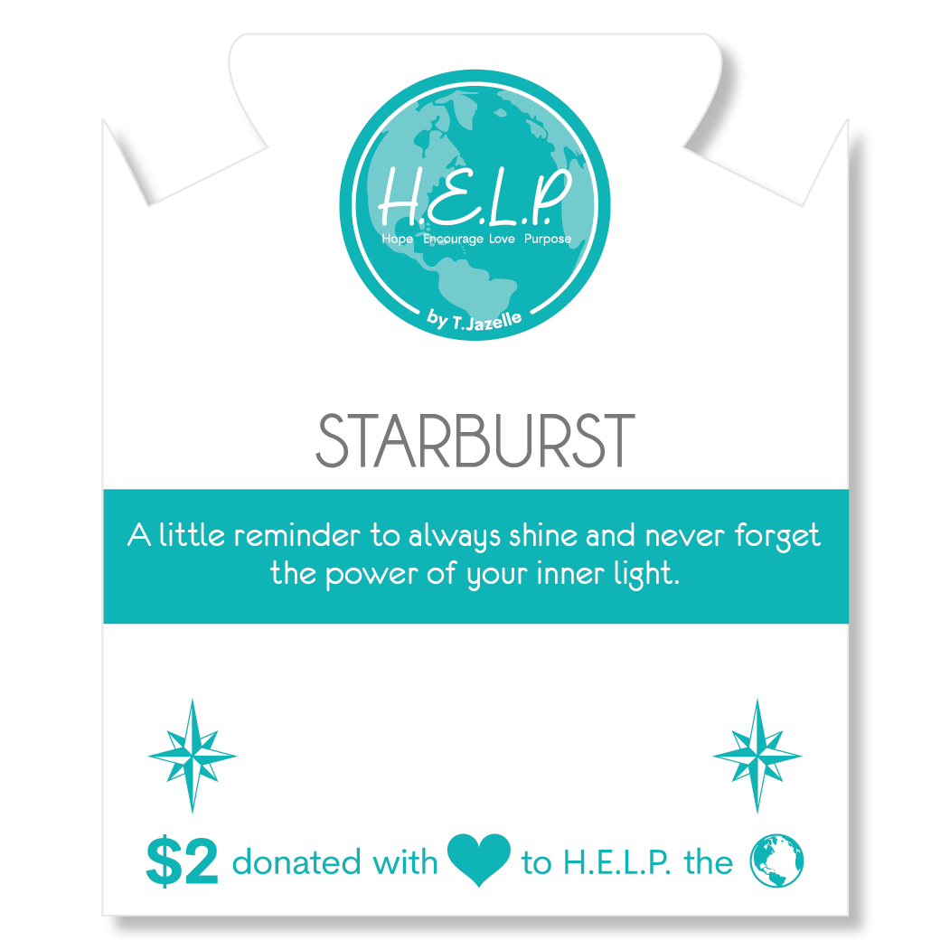 HELP by TJ Starburst Charm with Holiday Jade Charity Bracelet