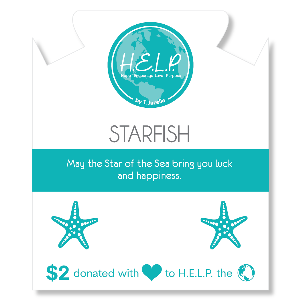 HELP by TJ Starfish Cutout Charm with Blue Opal Jade Charity Bracelet