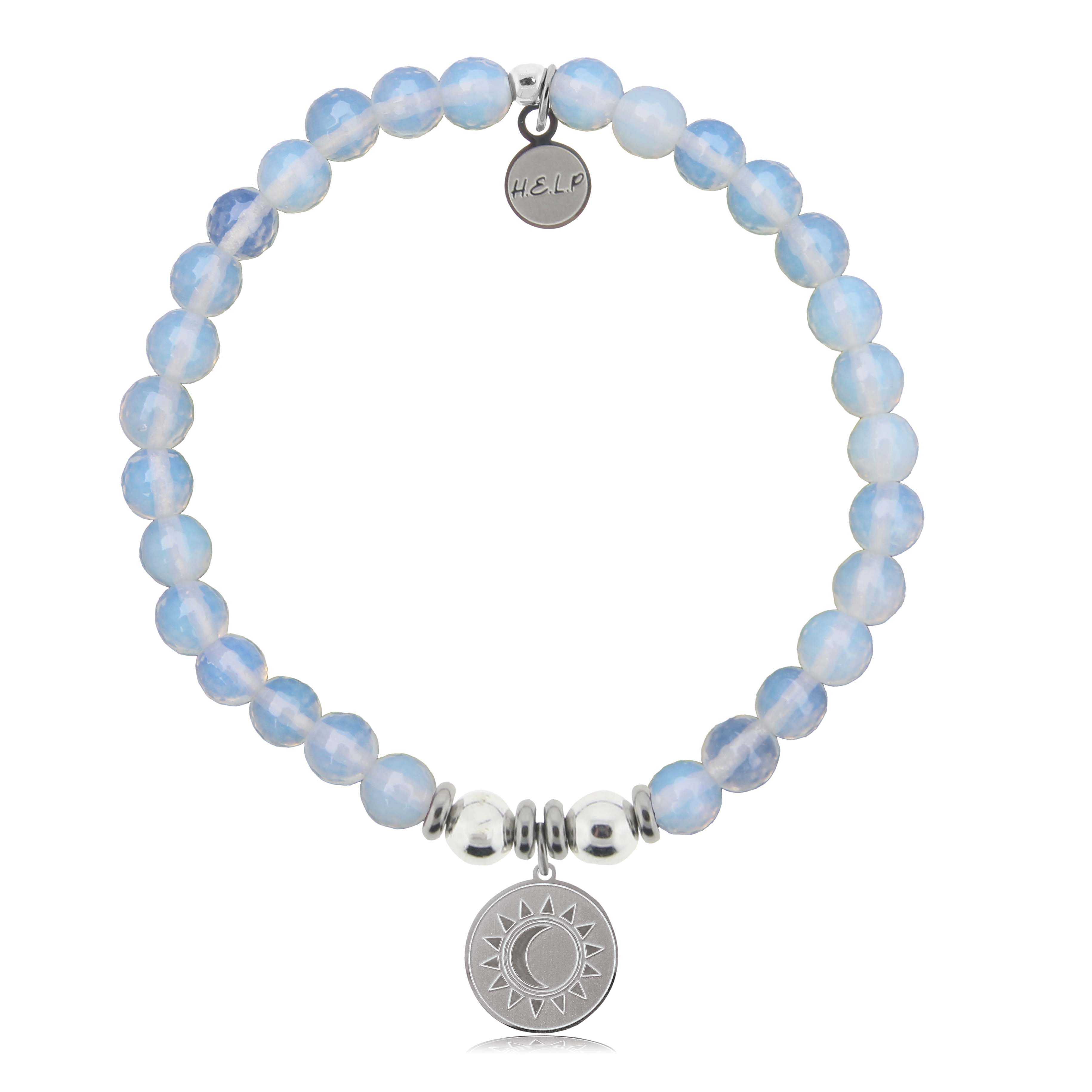 HELP by TJ Sun and Moon Charm with Opalite Charity Bracelet