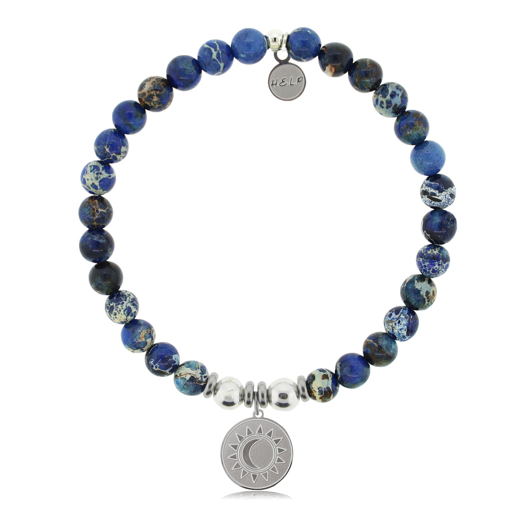 HELP by TJ Sun and Moon with Royal Blue Jasper Charity Bracelet
