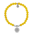 HELP by TJ Sunflower Charm with Yellow Agate Charity Bracelet