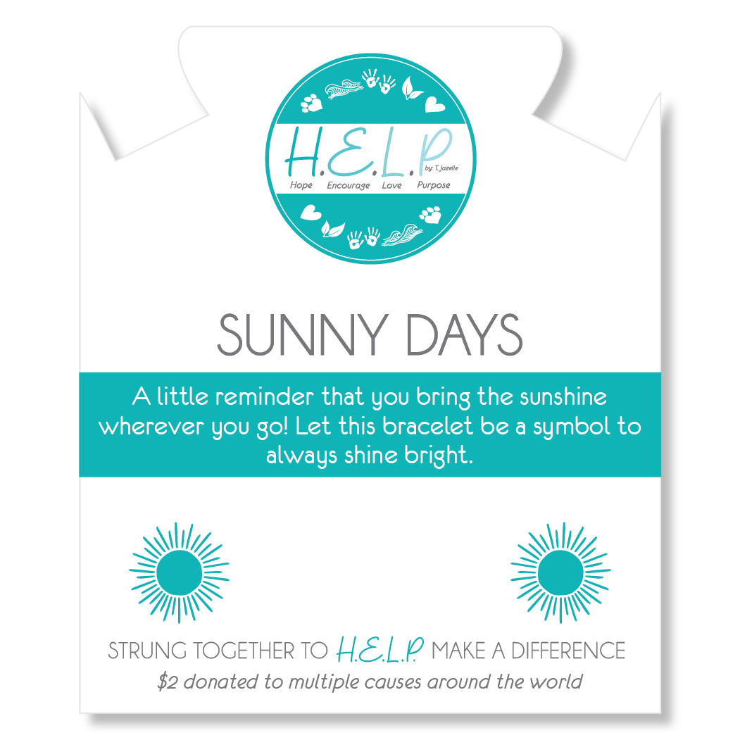 HELP by TJ Sunny Days Charm with Aqua Cats Eye Charity Bracelet