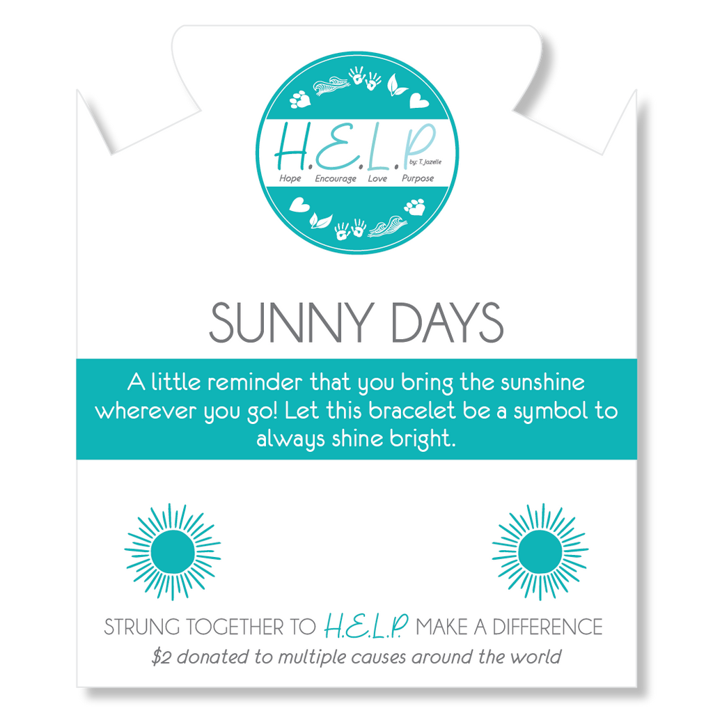HELP by TJ Sunny Days Charm with Azure Blue Jade Charity Bracelet