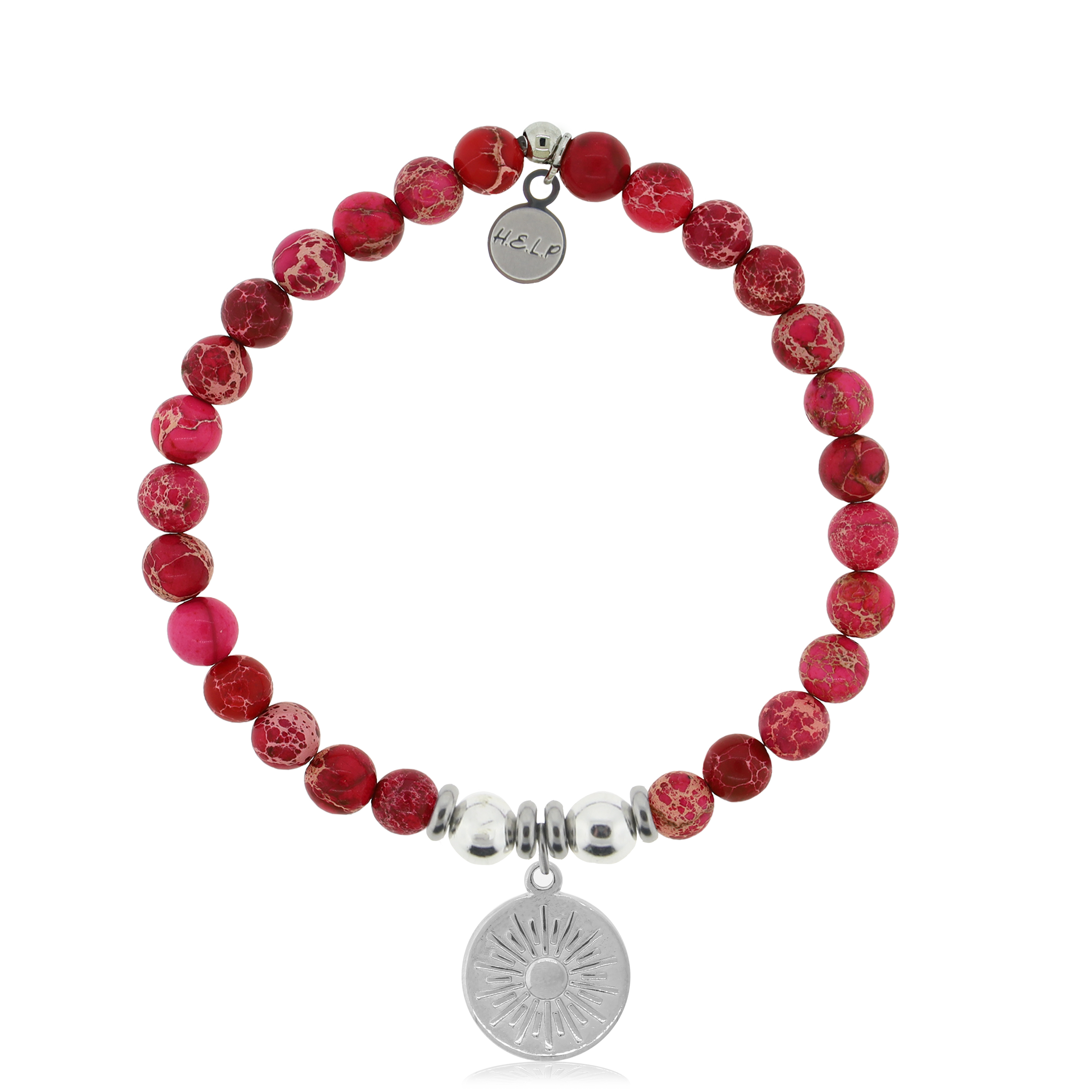 HELP by TJ Sunny Days Charm with Cranberry Jasper Charity Bracelet