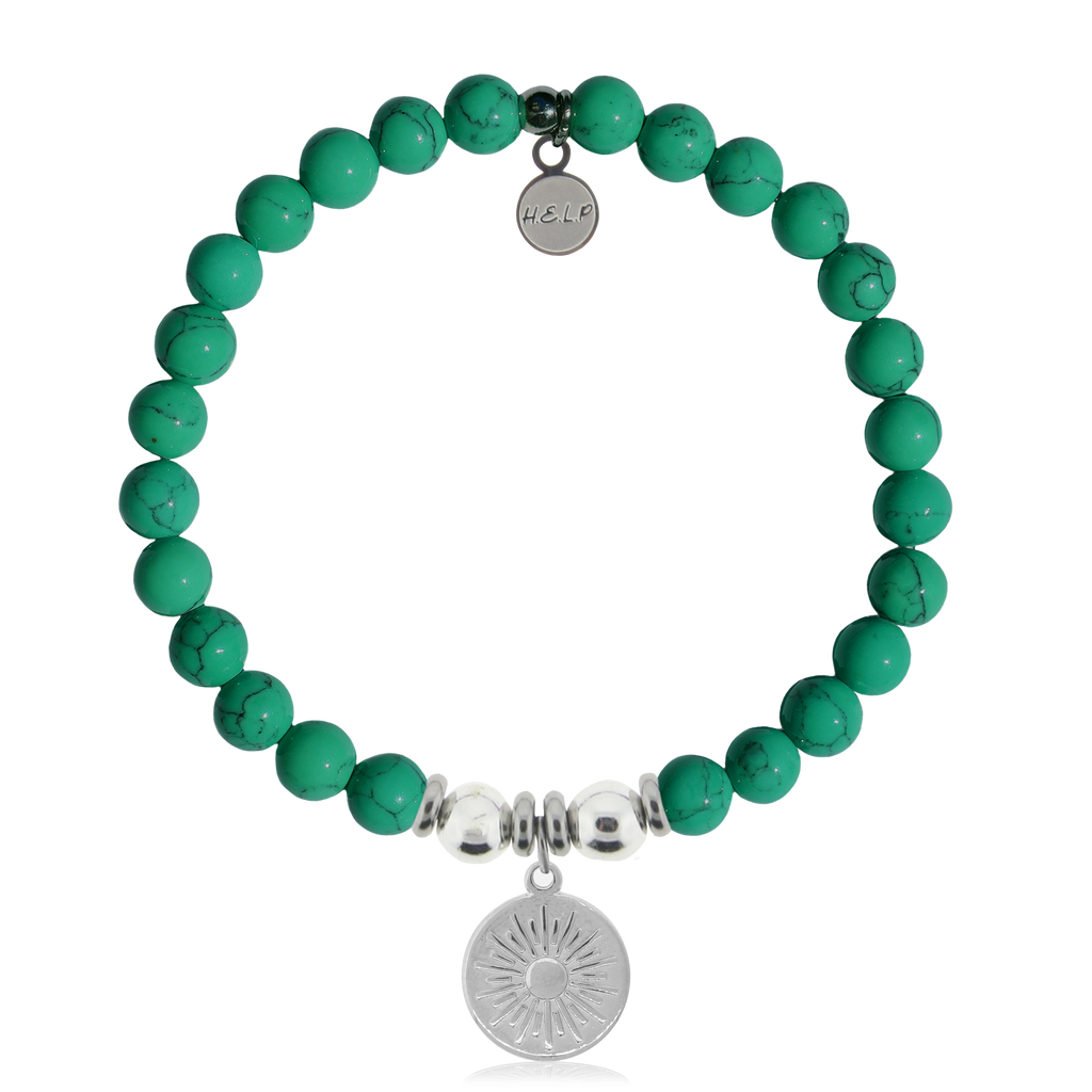 HELP by TJ Sunny Days Charm with Green Howlite Charity Bracelet