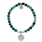 HELP by TJ Sunny Days Charm with Green Stripe Agate Charity Bracelet