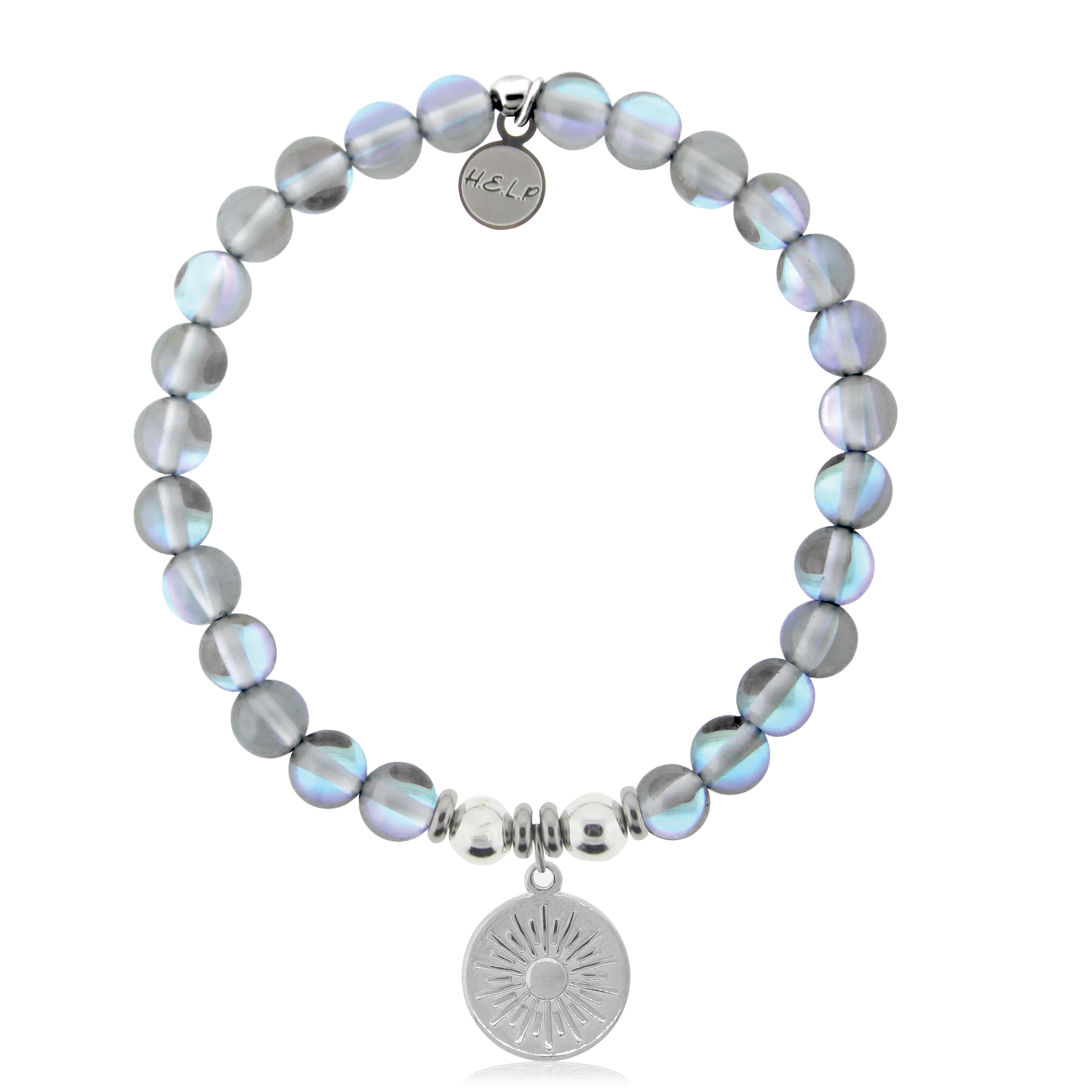 HELP by TJ Sunny Days Charm with Grey Opalescent Charity Bracelet