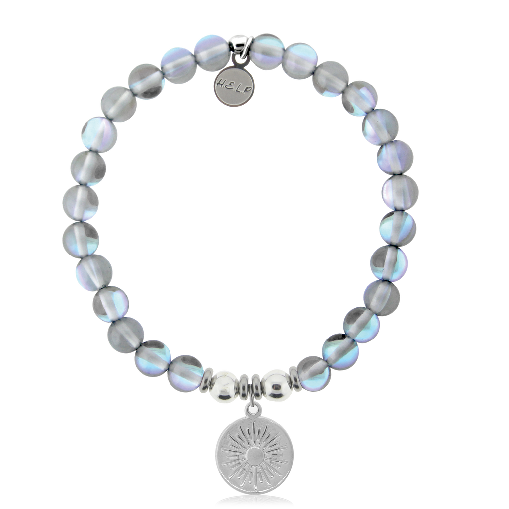 HELP by TJ Sunny Days Charm with Grey Opalescent Charity Bracelet
