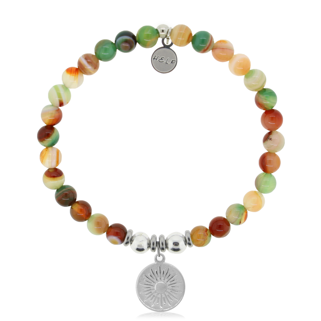 HELP by TJ Sunny Days Charm with Multi Agate Charity Bracelet