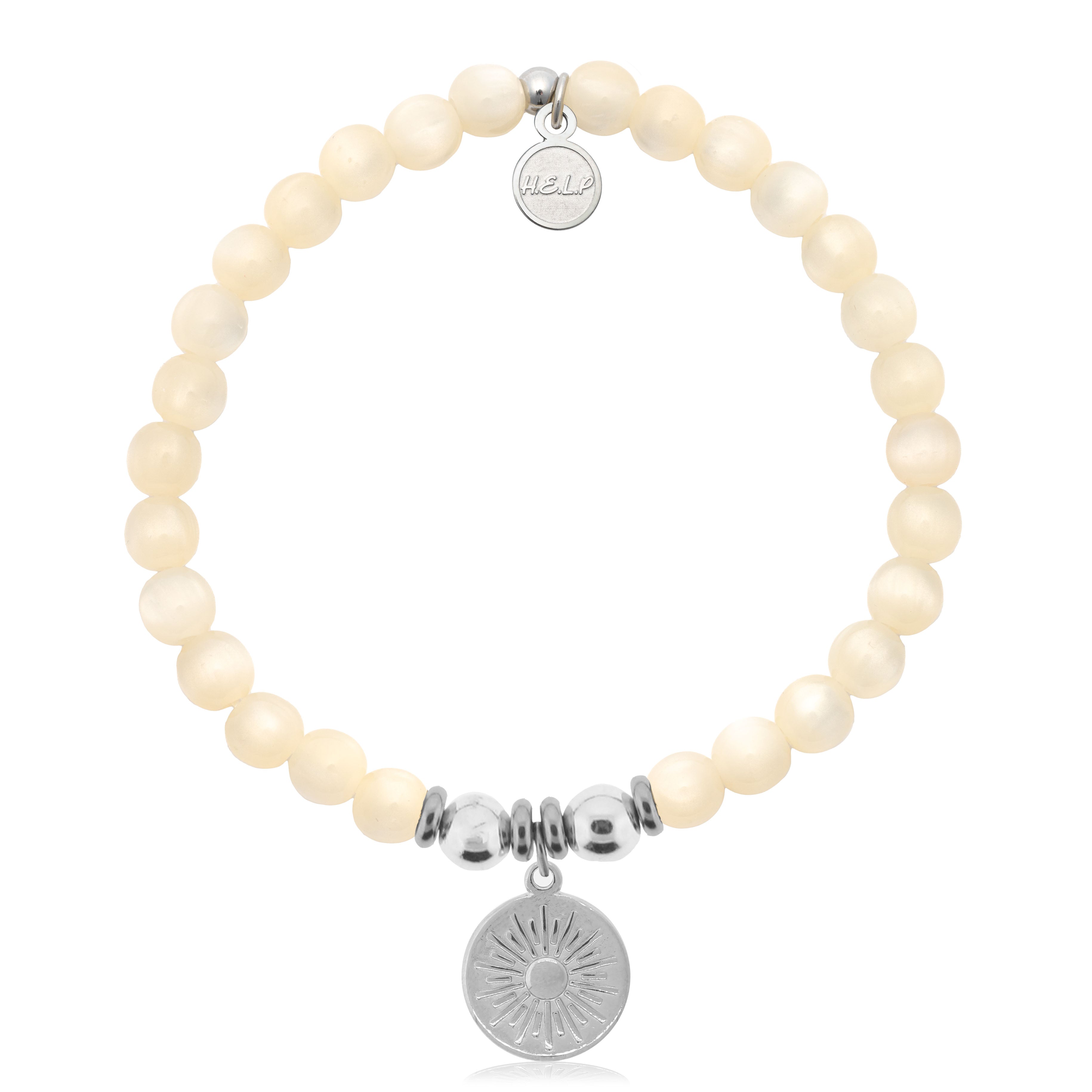 HELP by TJ Sunny Days Charm with Natural Selenite Charity Bracelet