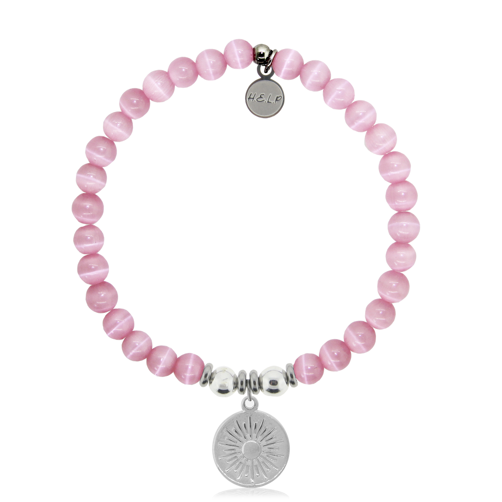 HELP by TJ Sunny Days Charm with Pink Cats Eye Charity Bracelet
