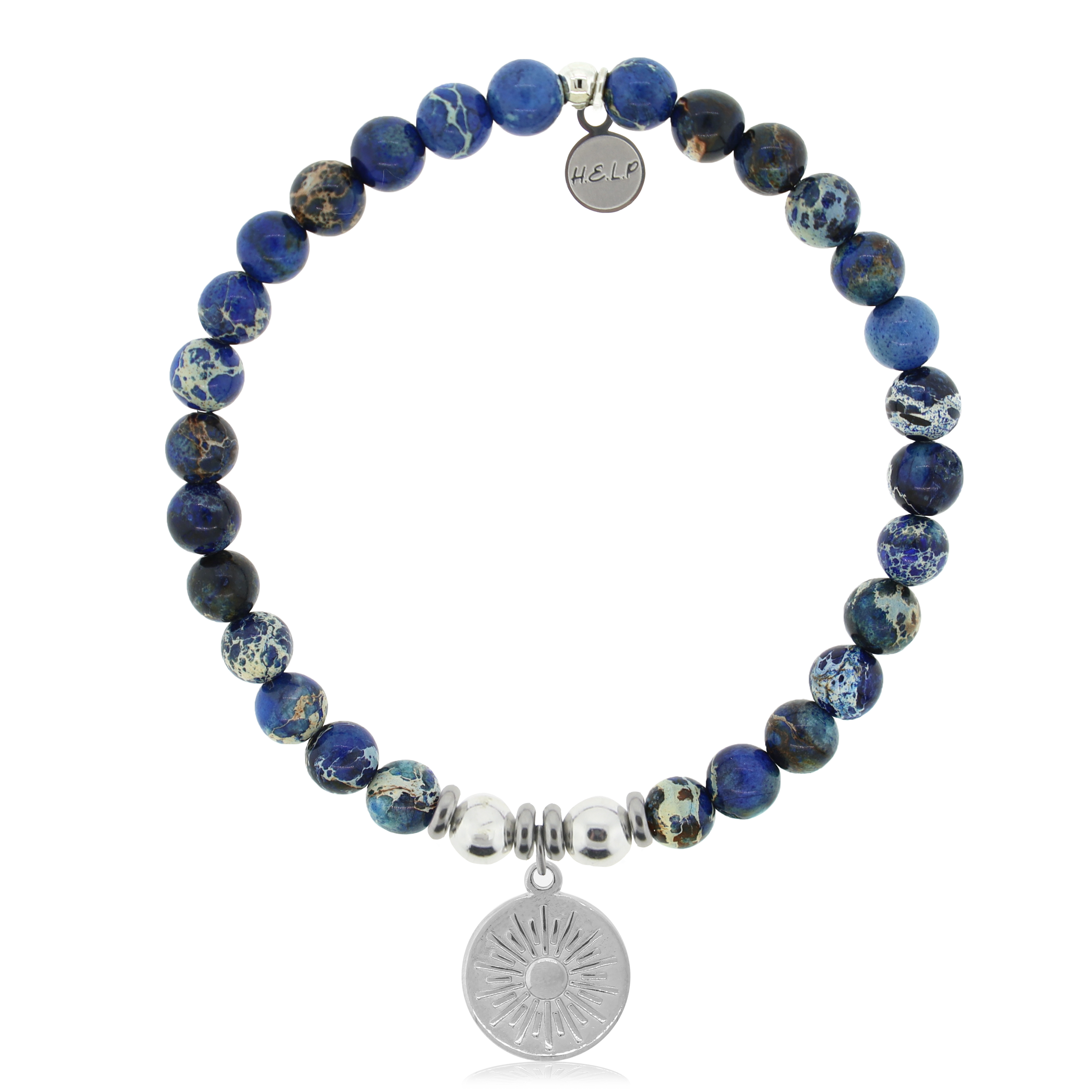 HELP by TJ Sunny Days Charm with Royal Blue Jasper Charity Bracelet