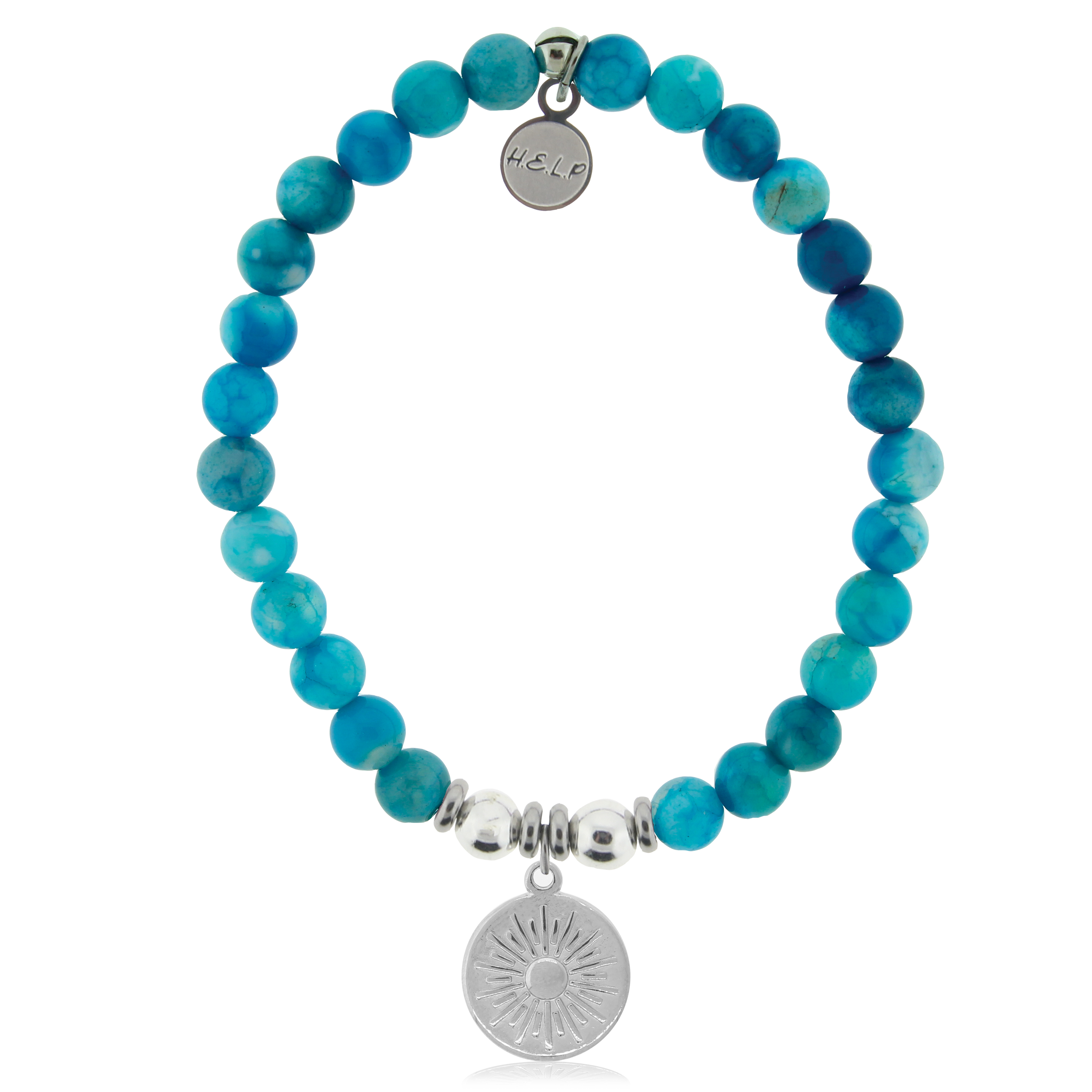 HELP by TJ Sunny Days Charm with Tropic Blue Agate Charity Bracelet