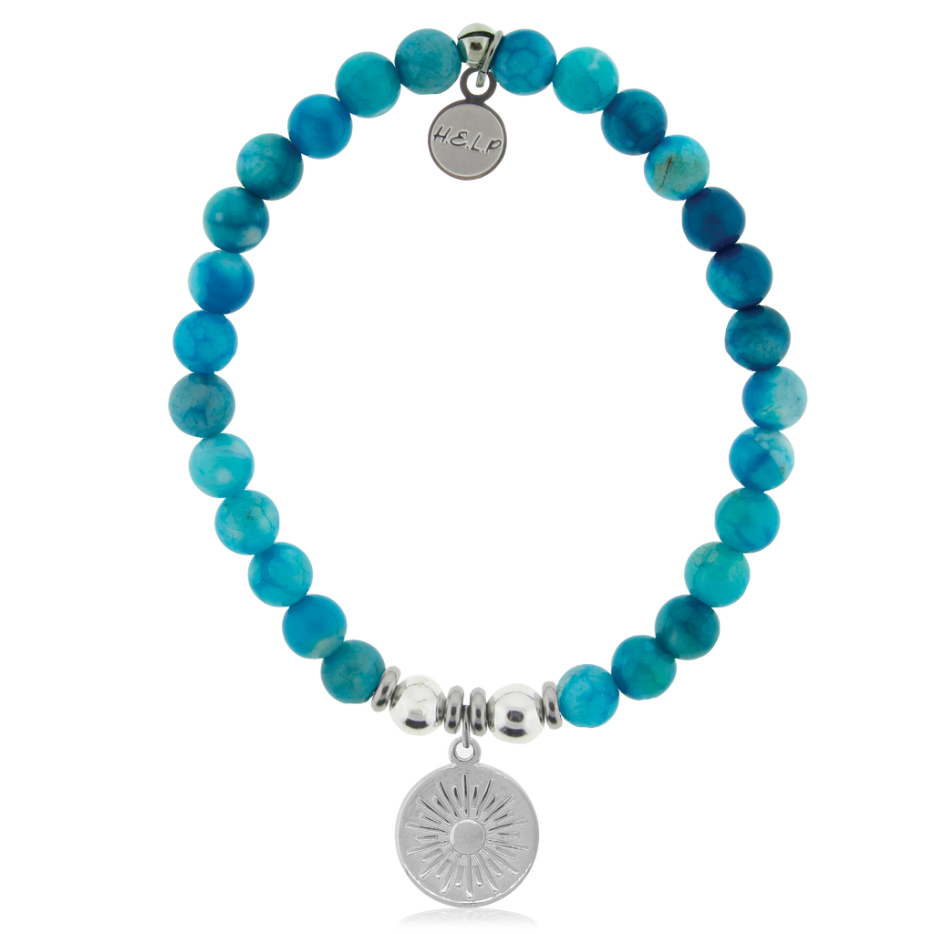 HELP by TJ Sunny Days Charm with Tropic Blue Agate Charity Bracelet