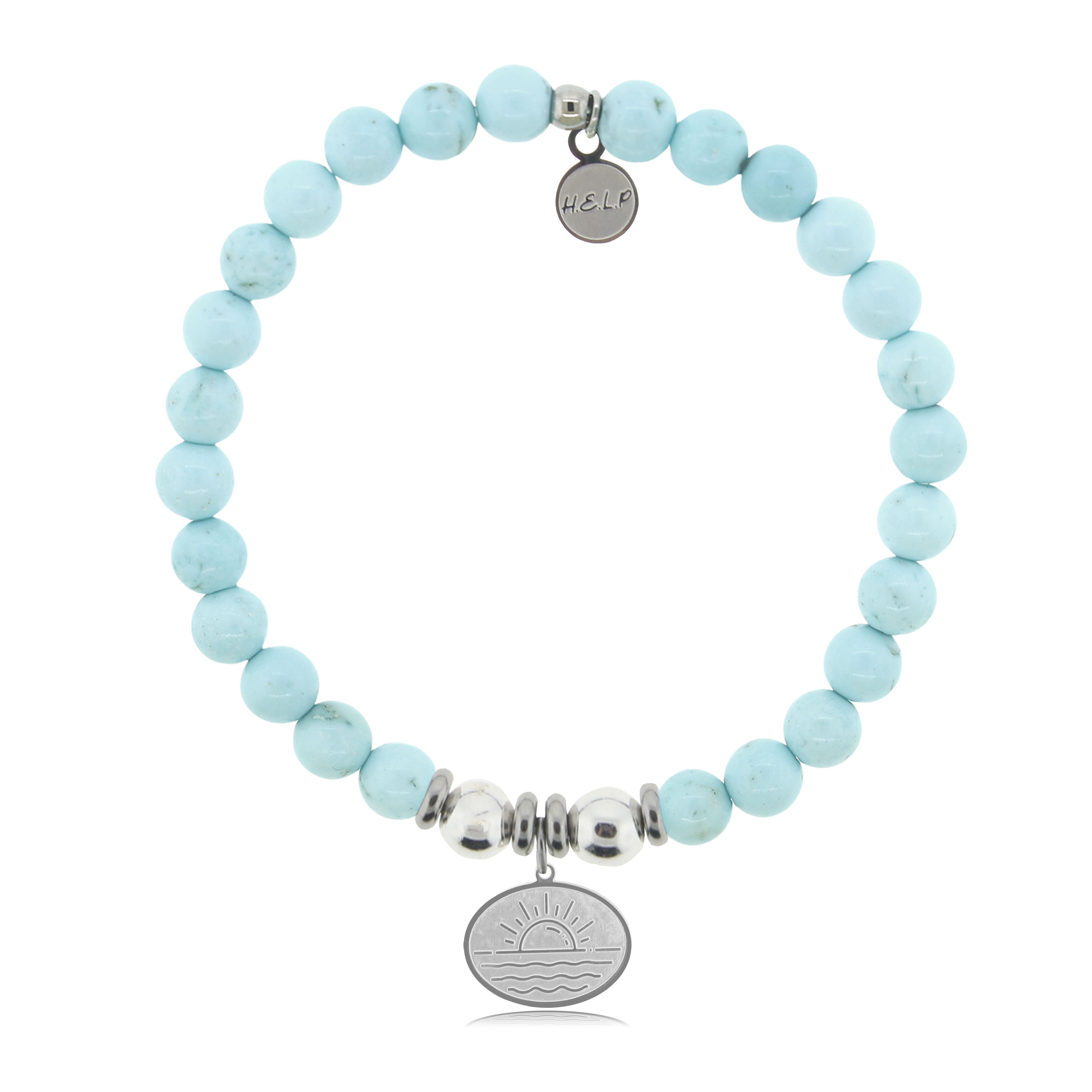 HELP by TJ Sunrise Charm with Larimar Magnesite Charity Bracelet