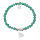 HELP by TJ Super Mom Charm with Green Crystal Charity Bracelet