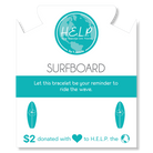 HELP by TJ Surfboard Charm with Blue Opal Jade Charity Bracelet