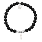 HELP by TJ Surfboard Charm with Lava Rock Charity Bracelet