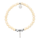 HELP by TJ Surfboard Charm with Natural Selenite Charity Bracelet