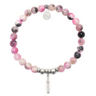 HELP by TJ Surfboard Charm with Pink Zebra Jade Charity Bracelet