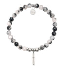 HELP by TJ Surfboard Charm with Zebra Jade Charity Bracelet