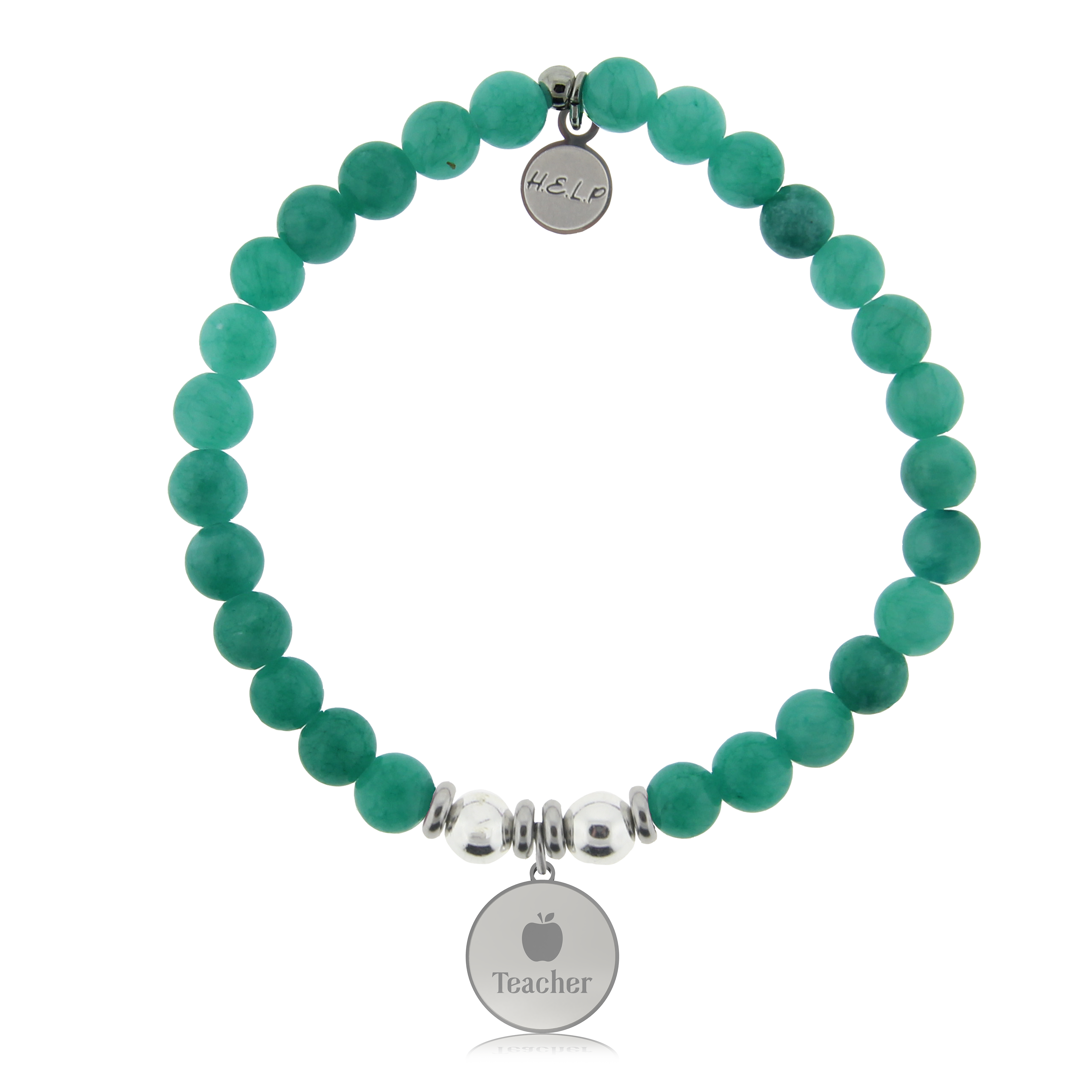 HELP by TJ Teacher Charm with Caribbean Jade Charity Bracelet