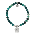 HELP by TJ Teacher Charm with Green Stripe Agate Charity Bracelet