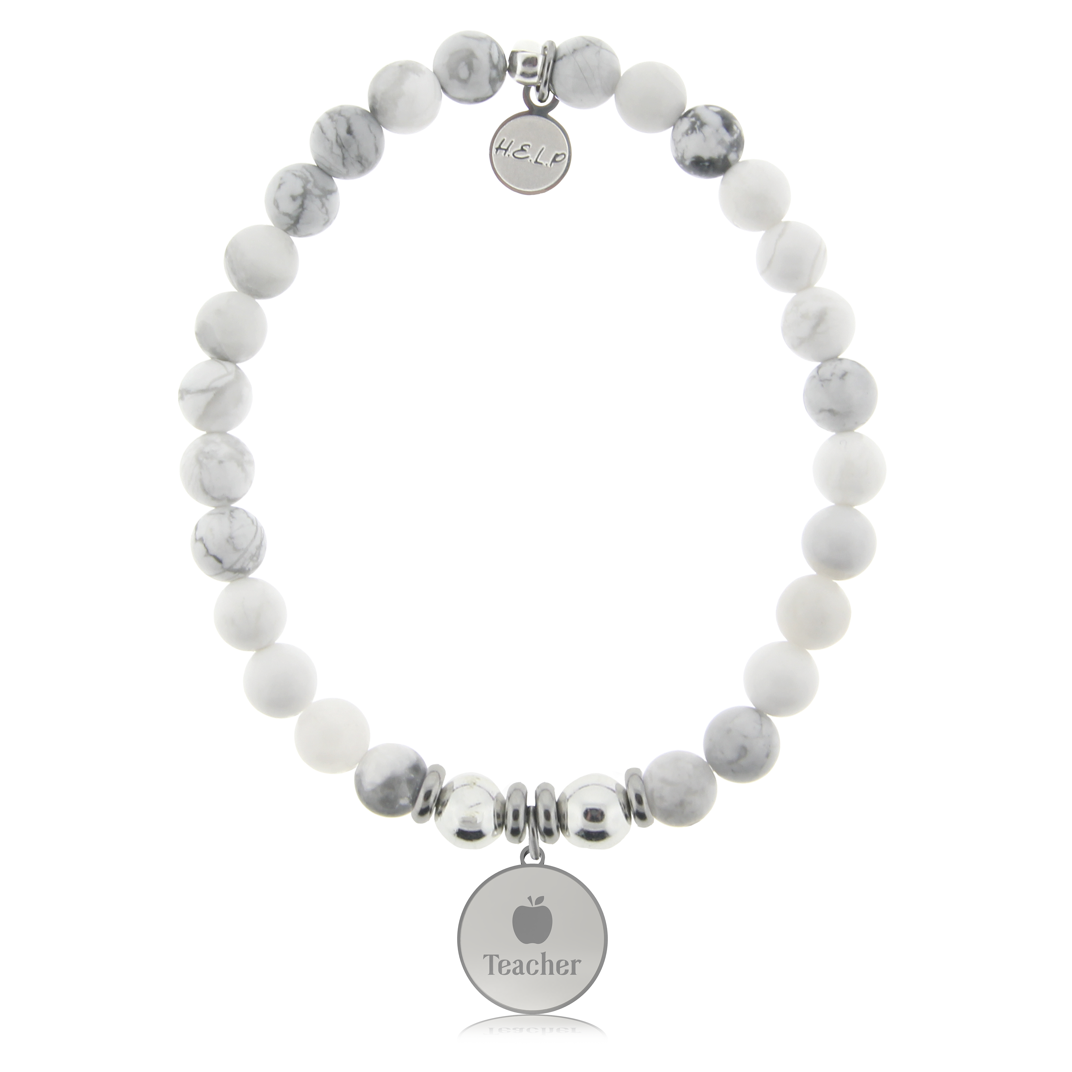 HELP by TJ Teacher Charm with Howlite Charity Bracelet