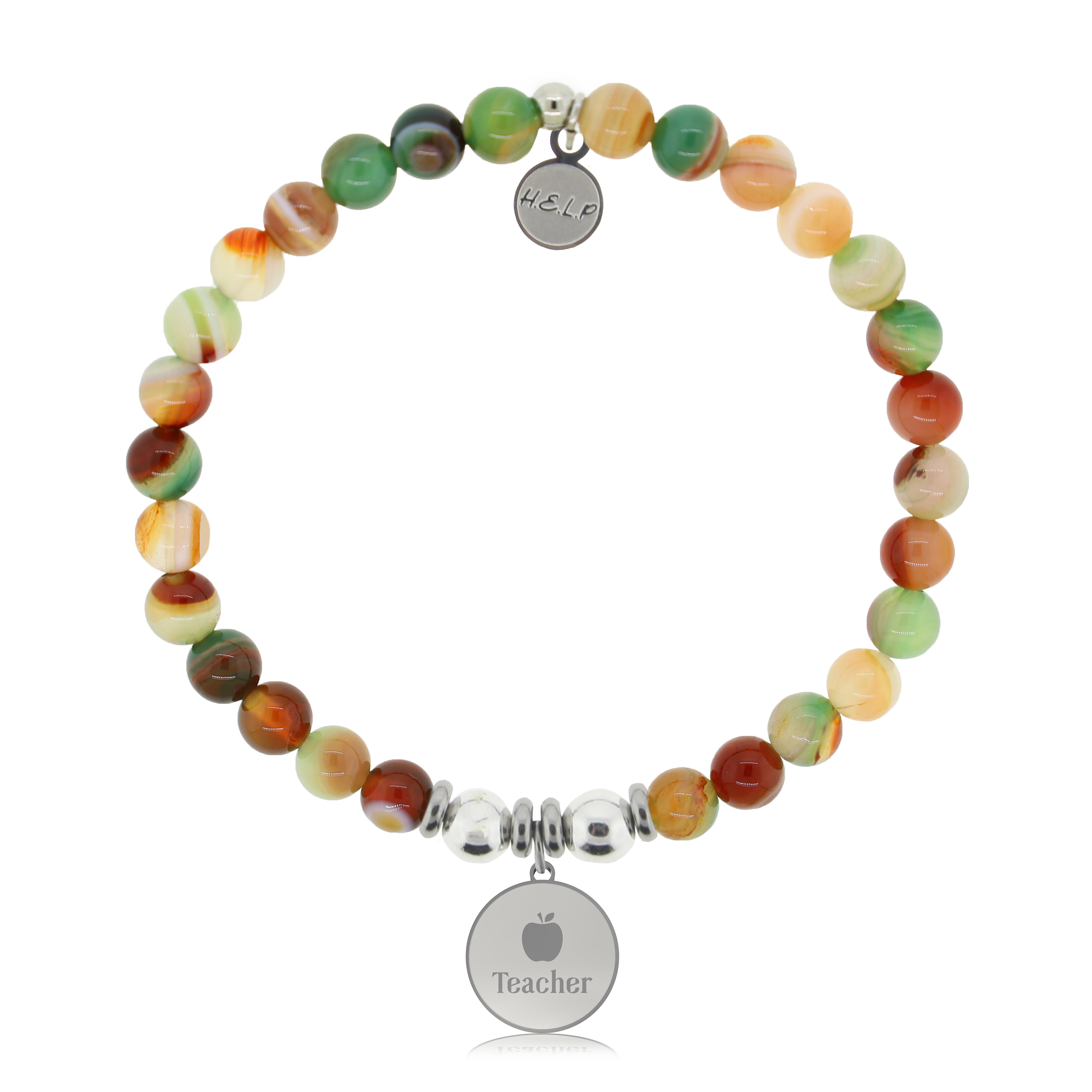 HELP by TJ Teacher Charm with Multi Agate Charity Bracelet